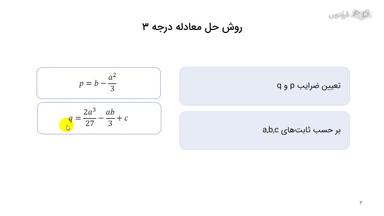 نحوه حل معادله درجه سه