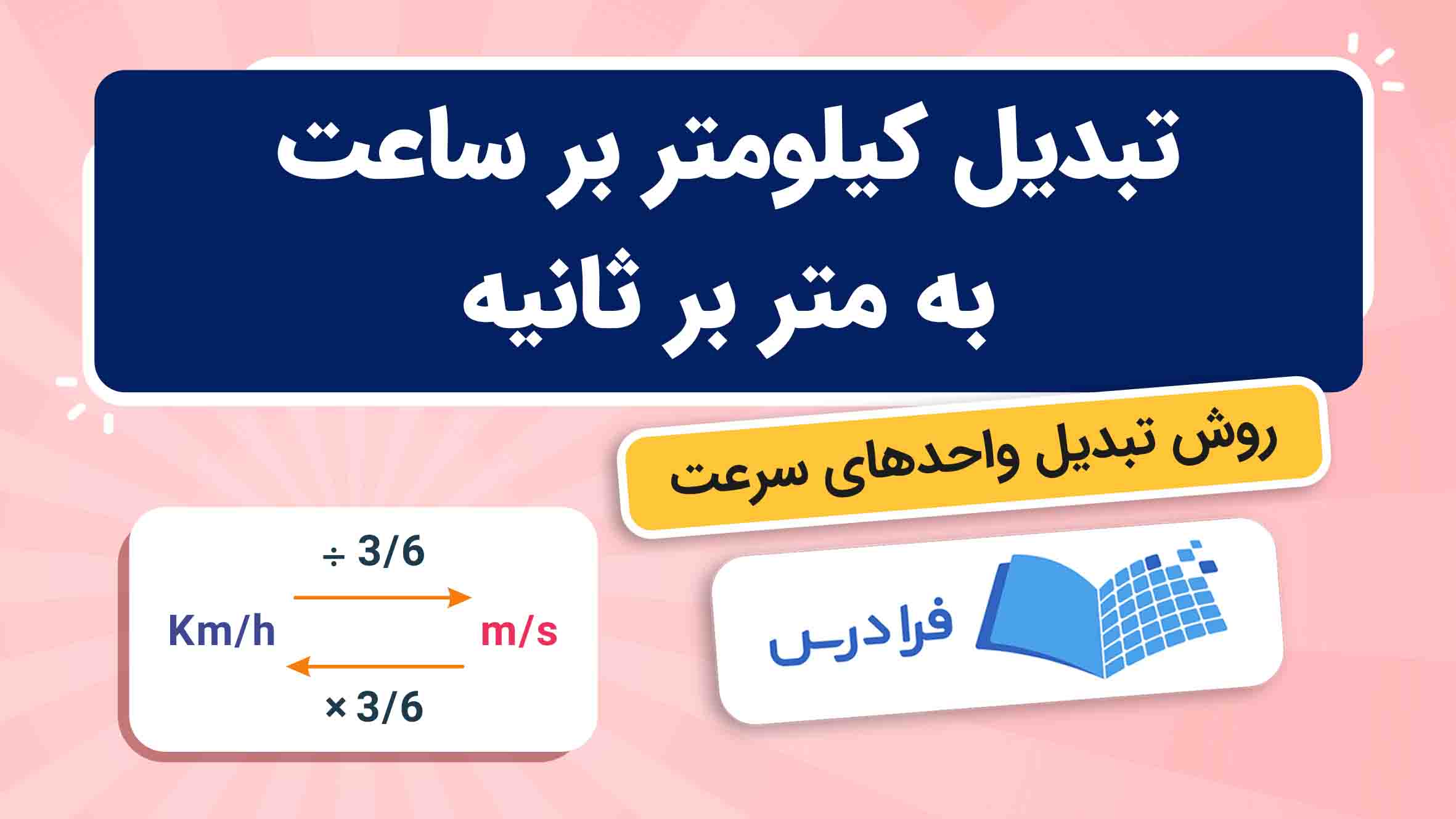فیلم آموزش تبدیل کیلومتر بر ساعت به متر بر ثانیه