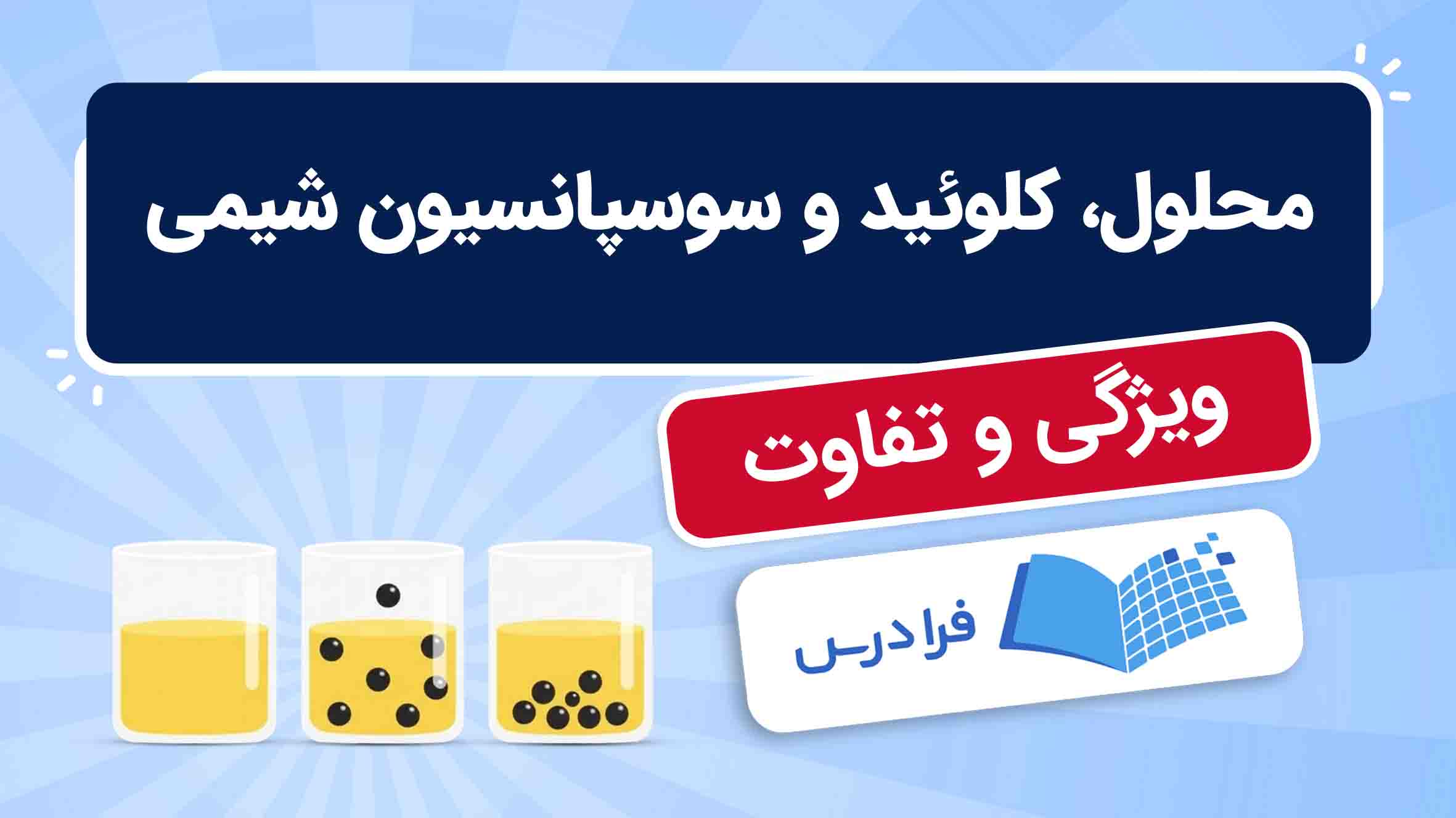 فیلم آموزش مقایسه محلول، کلوئید و سوسپانسیون در فرادرس